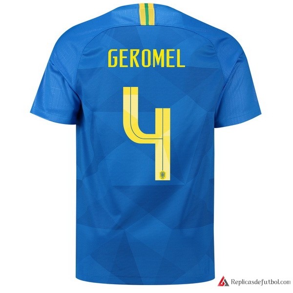 Camiseta Seleccion Brasil Segunda equipación Geromel 2018 Azul
